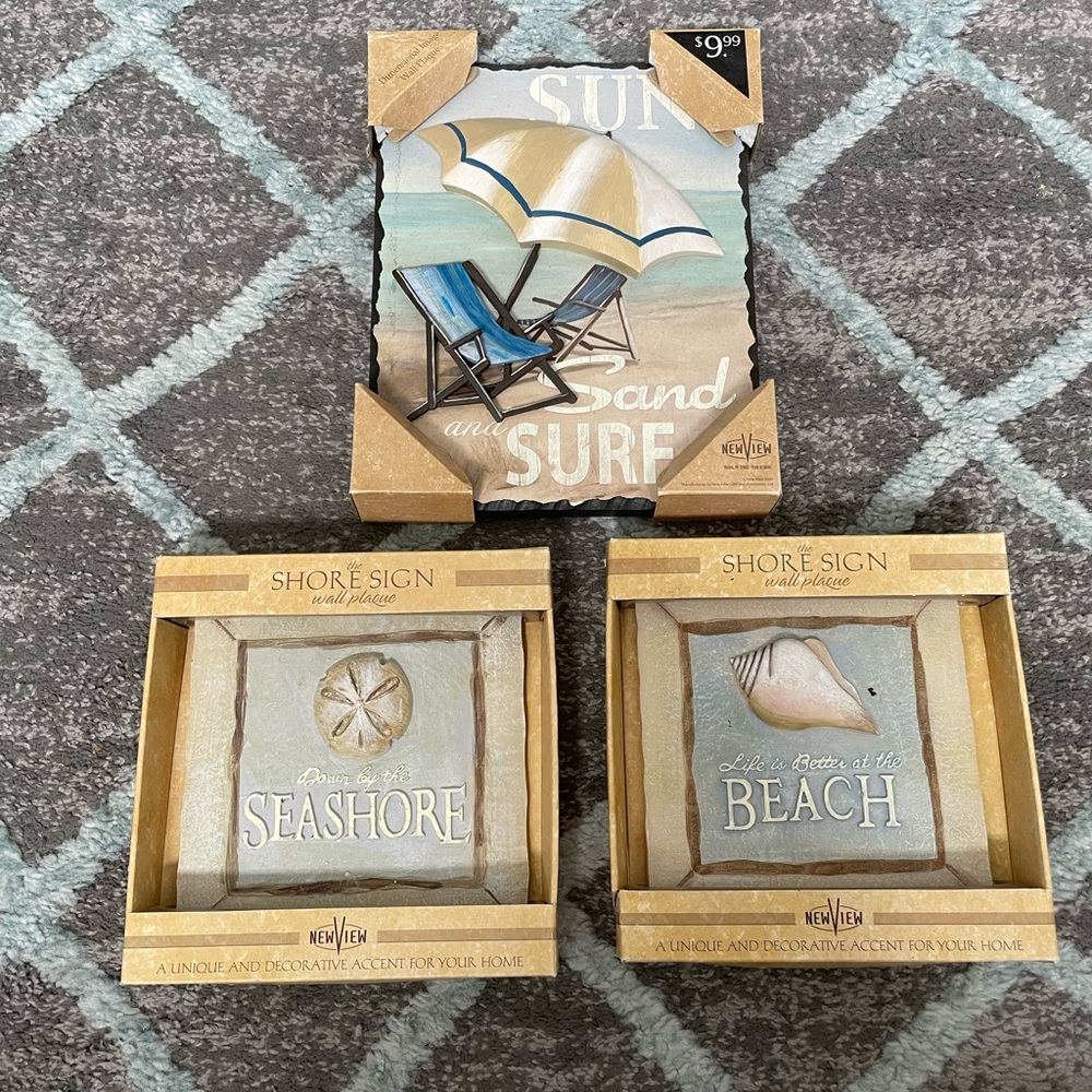 SOLD BNIB Decorative Beach Wall Plaques/Signs